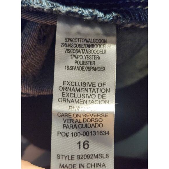 Democracy Capris Women's 16 Denim Stretch Ab Solution Skimmer Elastic Waist NWT - Picture 4 of 6